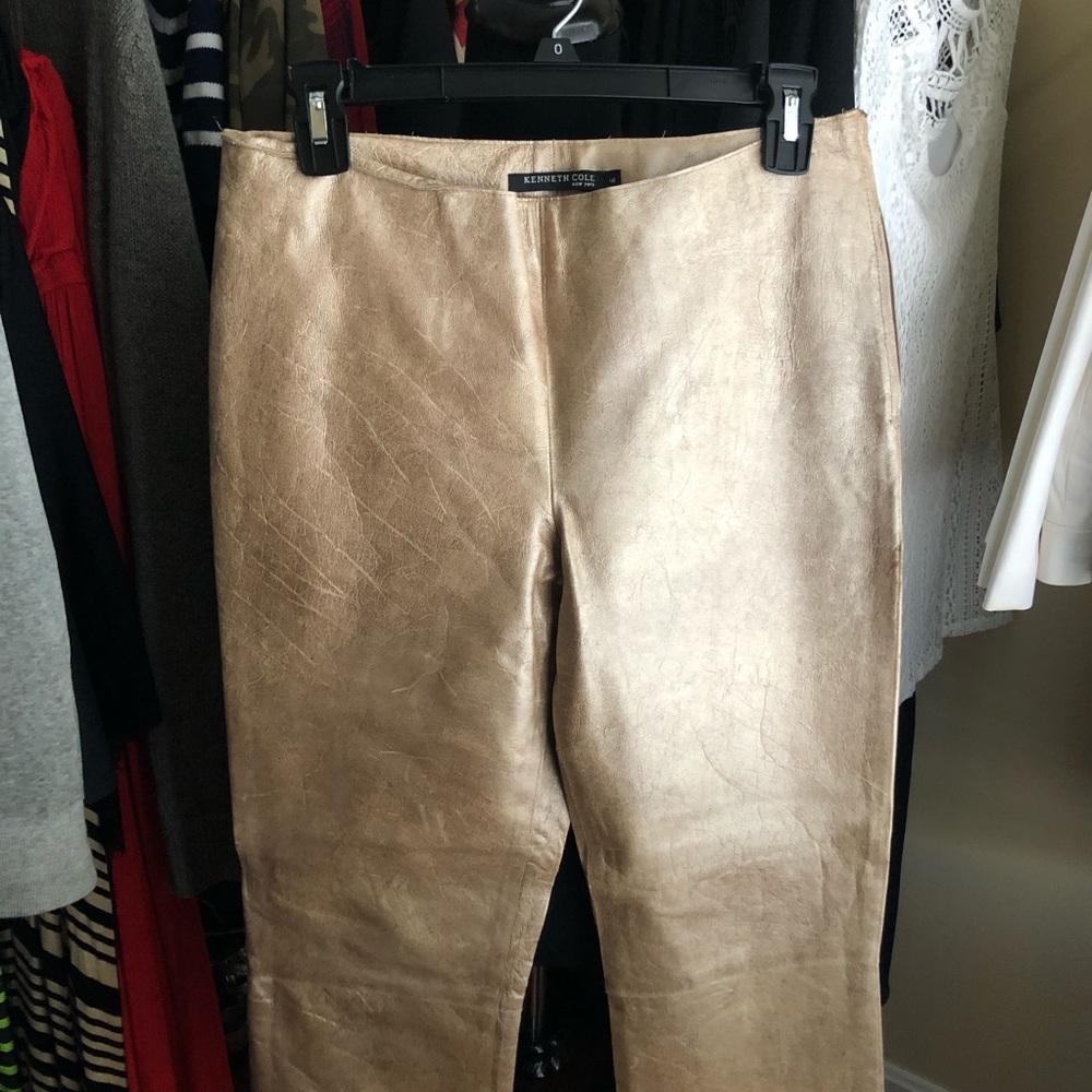 AUTHENTIC Beige Leather Pants!